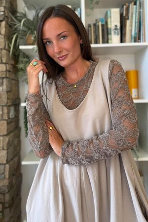 Lace Body Skim Top Mocha